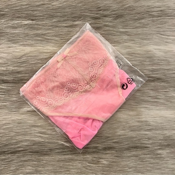 New FREYA Icon AA1665MIK Pink Bow Lacey Full Cover XL Panties Underwear Sheer - Picture 5 of 12